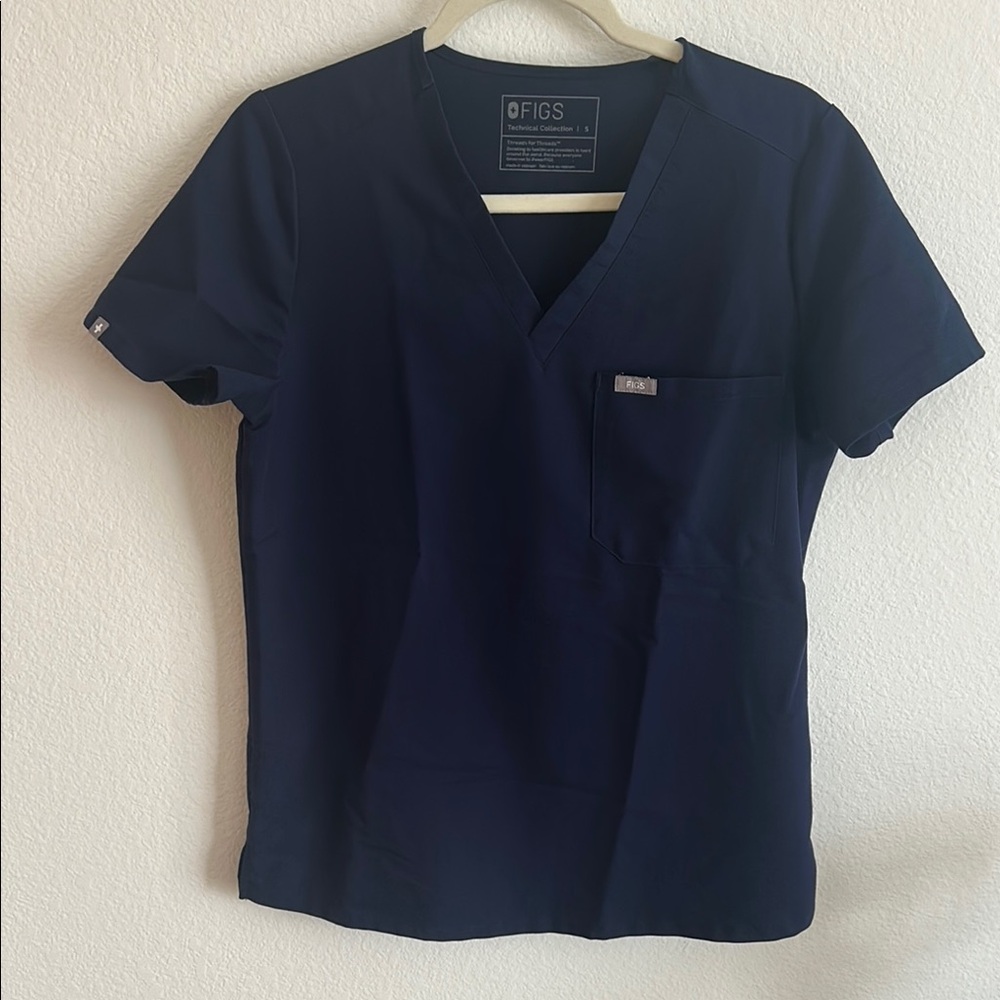 Figs Navy Blue Scrub Top - Women